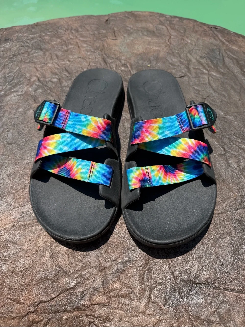 Chaco Chillos Rainbow Tie-Dye Slide Sandals Mens Size 11